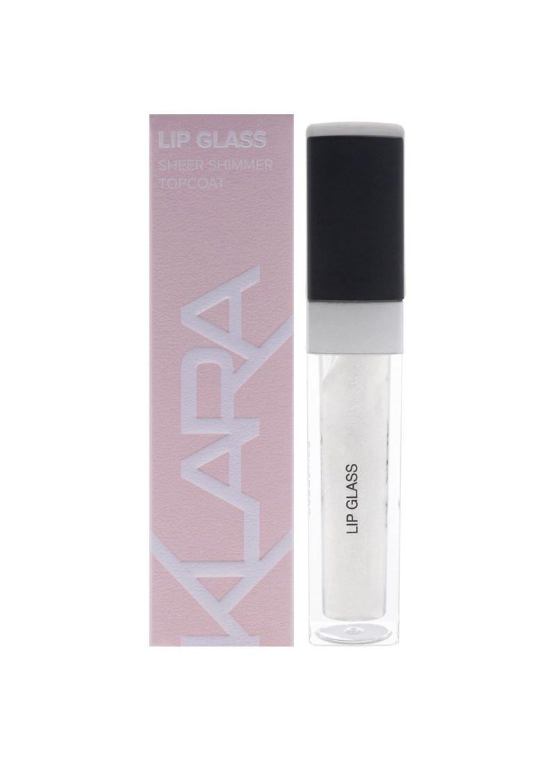 Klara Cosmetics Lip Glass Lipstick  NonSticky Lip Gloss for Women  Lightweight Lip Product with Shimmer Effect  001 Clear Quartz  03 oz