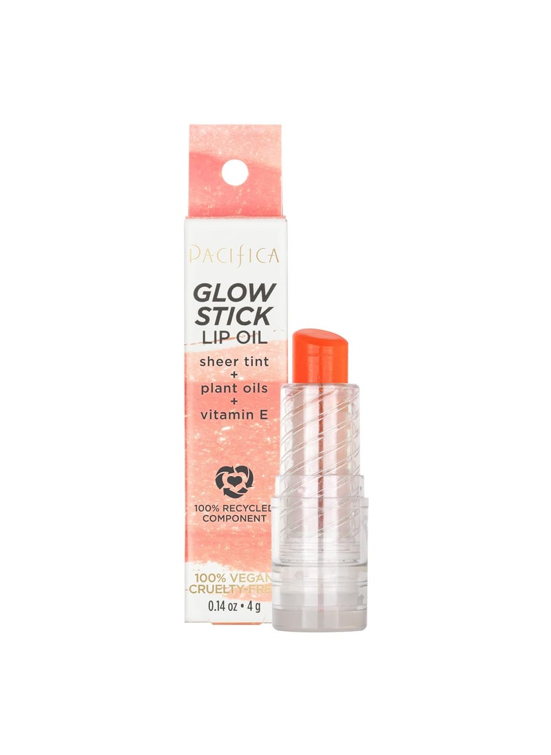 Pacifica Lipstick Oil  Glow Stick Lip Tint Oil  Hydrating Tinted Oil Balm with Vitamin E for Moisturized Lips Sheer Tint  Natural Gloss Vegan  CrueltyFree 014 oz Pale Sunset