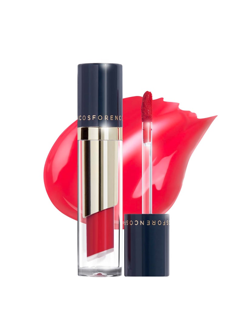 FORENCOS Tattoo Glass Lip Gloss Tint Korean Glossy TintStain High Pigmentation Glasting Shine Long Lasting Moisturizing Lightweight NonSticky Formula 04 POPPY
