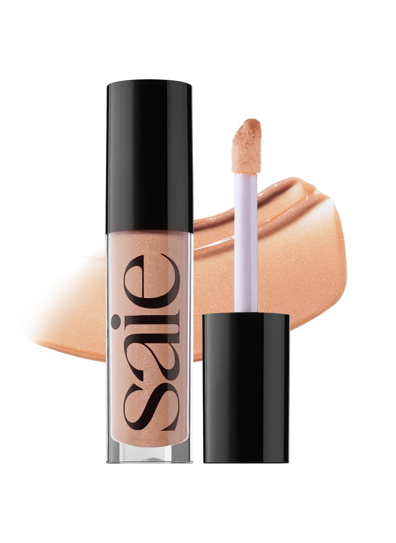 Saie Glossybounce HighShine Hydrating Lip Gloss Oil  Sheer Tinted Lip Oil with Hyaluronic Acid  Jojoba Oil for LongLasting Moisture  Shake 17 oz