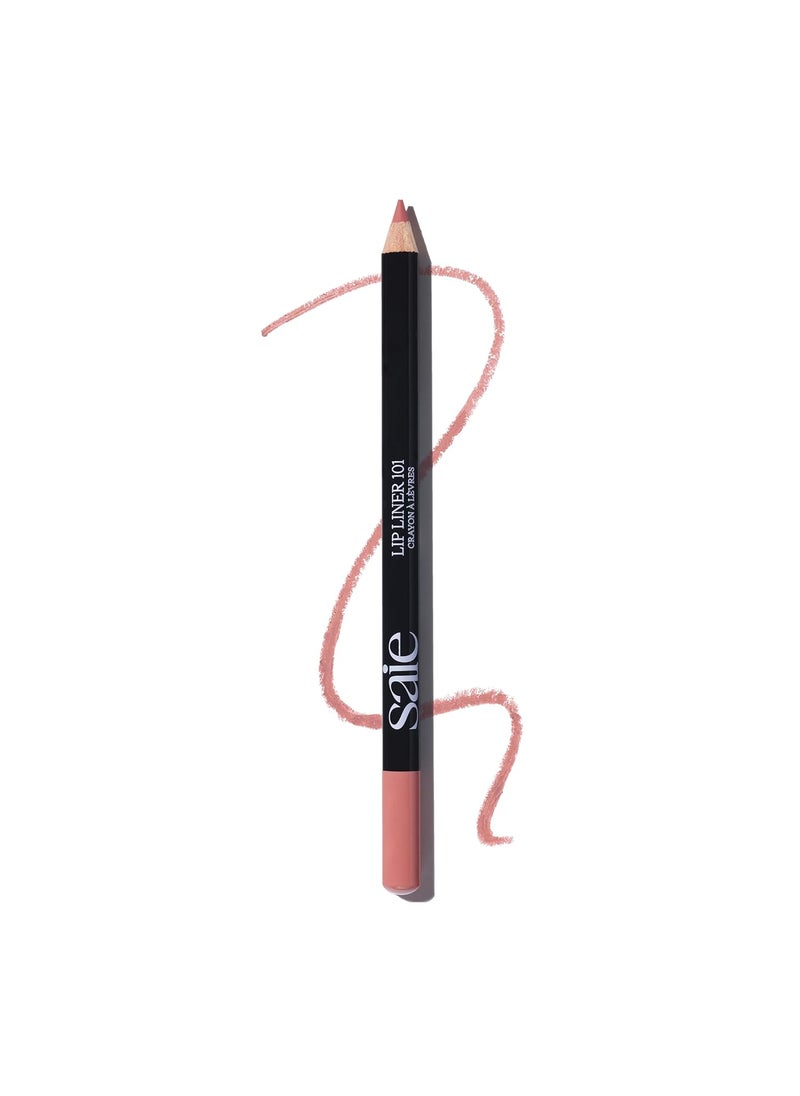 Saie Lip Liner 101  Lip Pencil Made with a Creamy Soft Matte Formula for a Naturally Framed or Fully Filled Look  Supercharged with Shea Butter  Jojoba Oil  French 05 oz