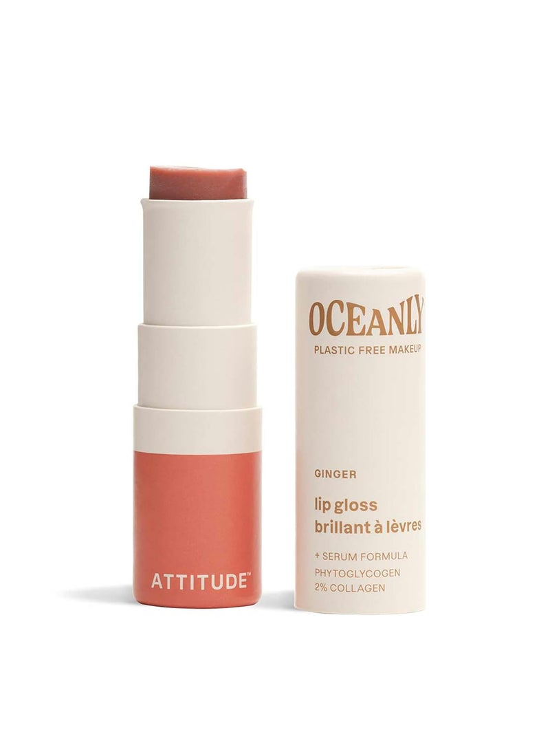 ATTITUDE Oceanly Sheer Lip Gloss Stick EWG Verified Titanium DioxideFree Vegan Makeup  Beauty CrueltyFree PlasticFree Ginger 012 Ounces