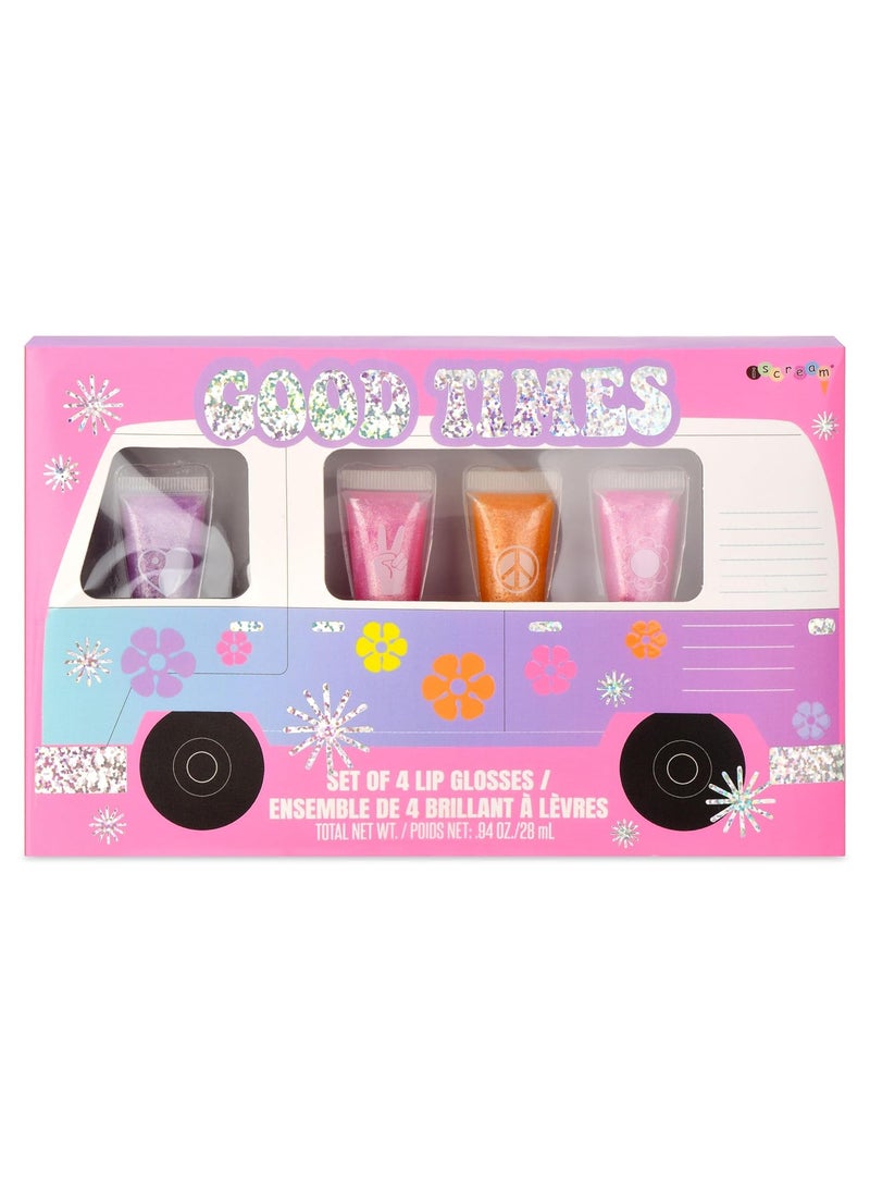 iscream Good Times 4piece Glittery Berry Scented Classic Tube Lip Gloss Boxed Set