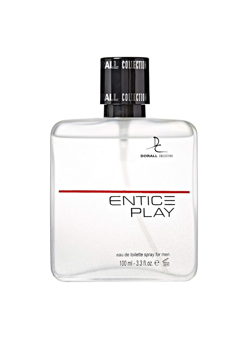 ENTICE PLAY BY DORALL COLLECTION COLOGNE FOR MEN 33 OZ  100 ML EAU DE TOILETTE SPRAY