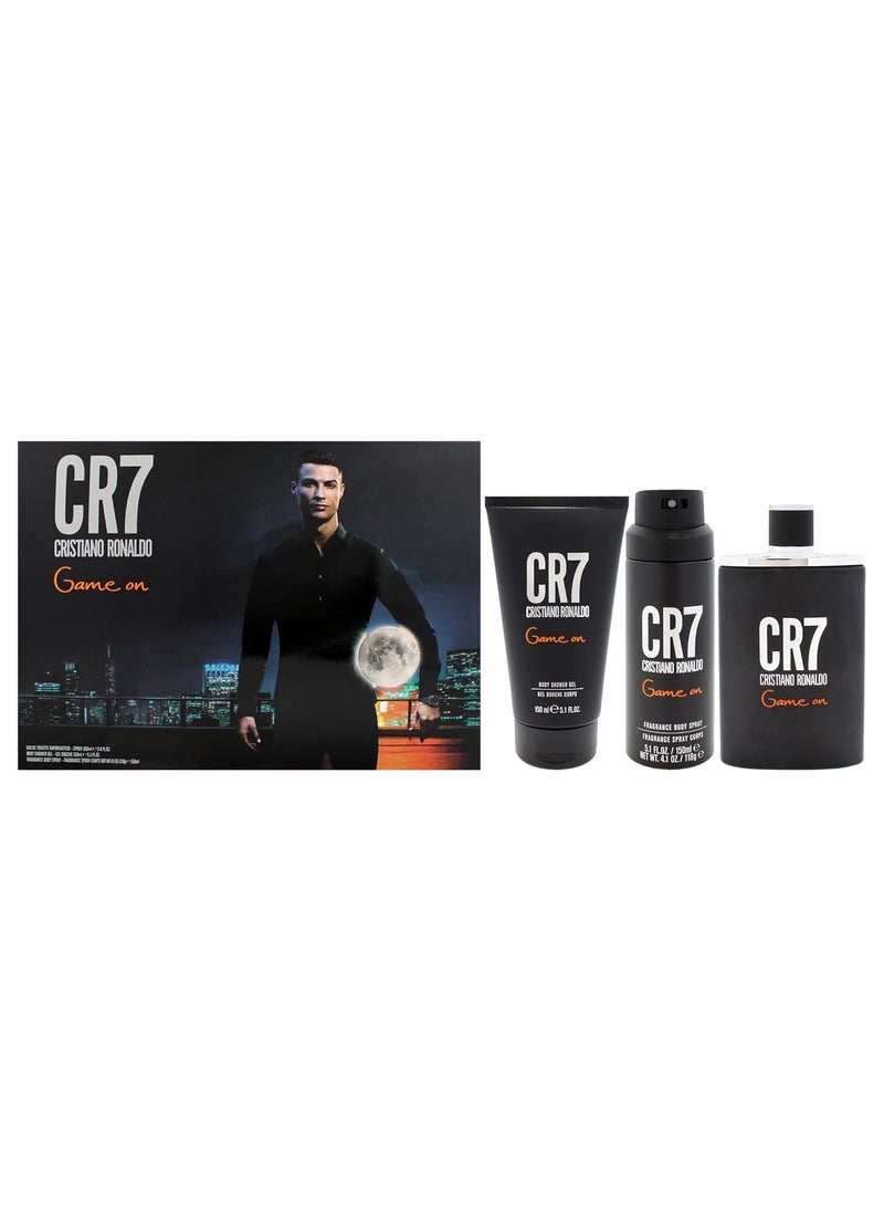 Cristiano Ronaldo Game On for Men  3 Pc Gift Set 34oz EDT Spray 51oz Shower Gel 41oz Body Spray