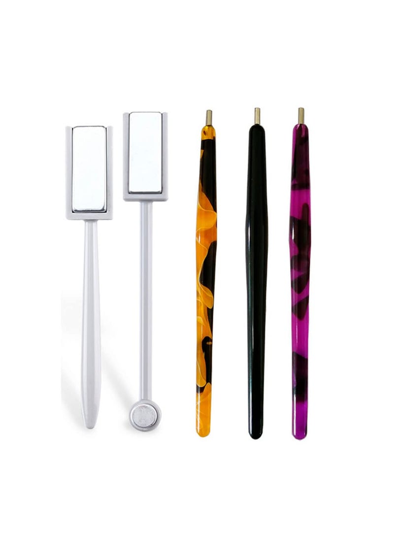 Nail Art Cat Eyes Magnetic Pen Stick Set for 3D DIY Paint Magic Nails Polish Magnet Manicure Tool 5 Pcs