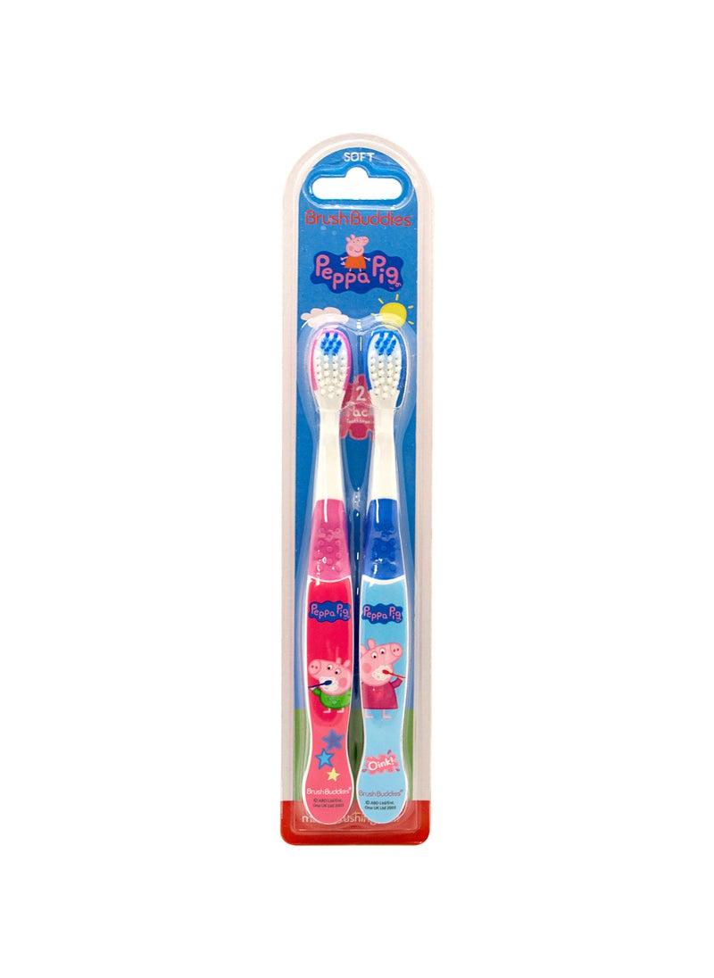Brush Buddies Peppa Pig 2 Pack Toothbrush