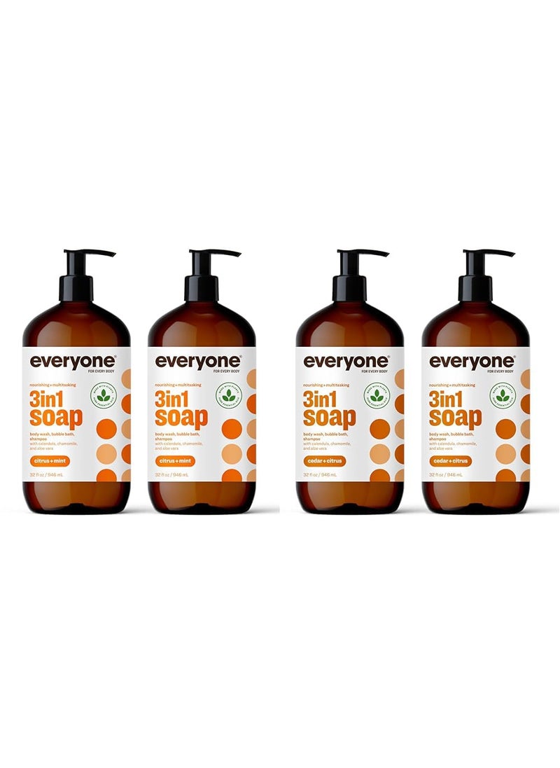 Everyone 3in1 Soap Body Wash Bubble Bath Shampoo 32 Ounce Pack of 2  3in1 Soap Body Wash Bubble Bath Shampoo 32 Ounce Pack of 2 Cedar and Citrus