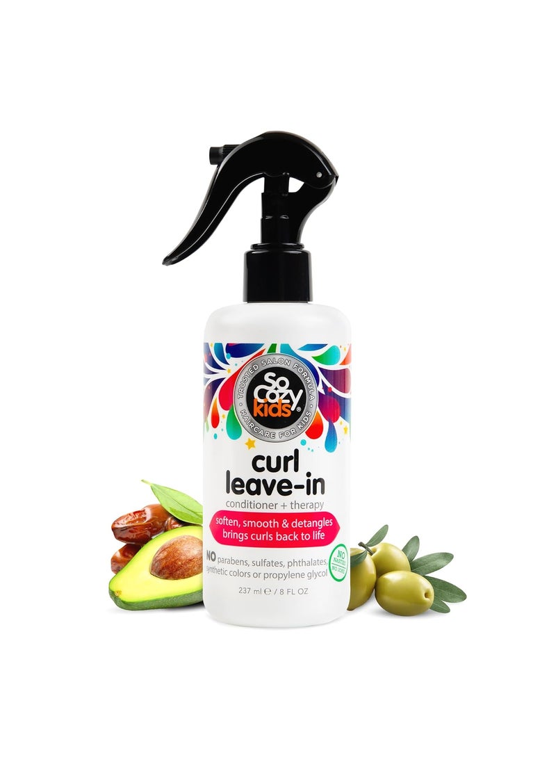 So Cozy Leave In Conditioner Spray 8 Fl Oz ParabenFree Detangler for Kids Curly Hair Deep Conditioner  TangleFree Curls Gentle  Nourishing with Keratin Vitamin B5 Olive Oil  Jojoba Oil