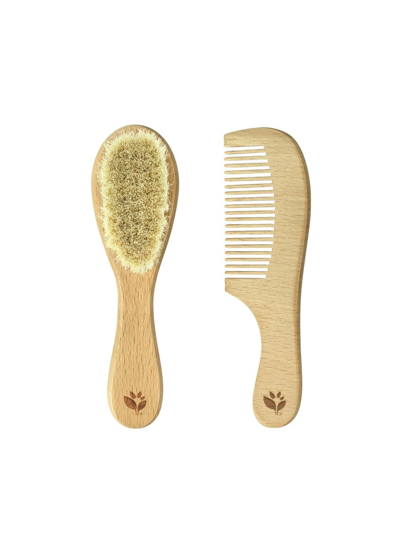 Baby Brush  Comb Set  Gently grooms babys hair  Made of natural wood and bristles