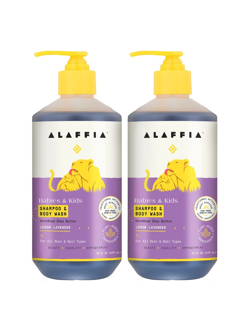 Alaffia Babies and Kids Shampoo and Body Wash Gentle and Calming Support for Soft Hair and Skin with Shea Butter Neem and Coconut Oil Fair Trade Coconut Strawberry 2 Pack  16 Fl Oz Ea
