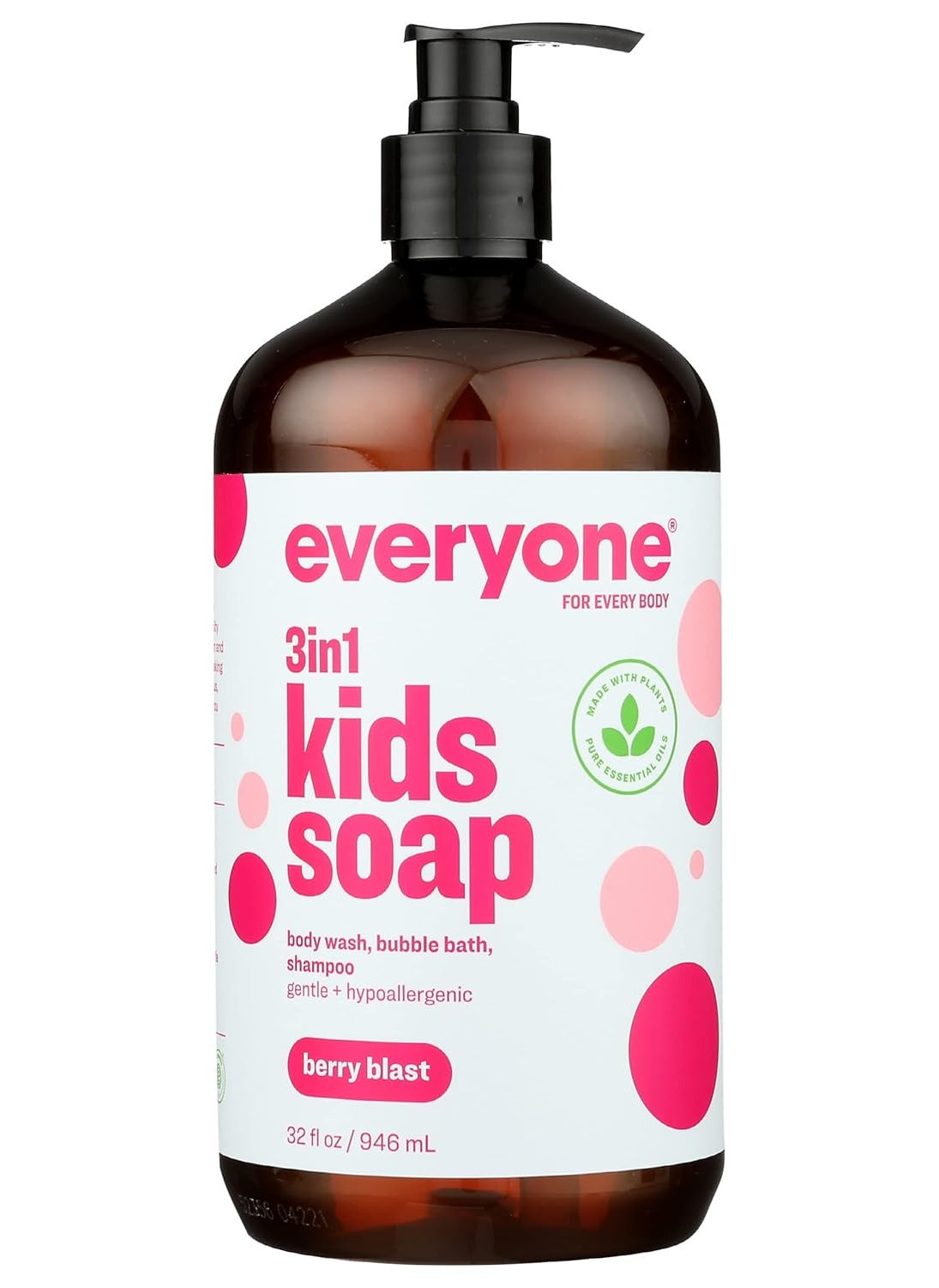 Everyone 3In1 Berry Blast Scent Gentle And Hypoallergenic Kids Soap Gluten Free 32 Fluid Ounce Pack Of 1