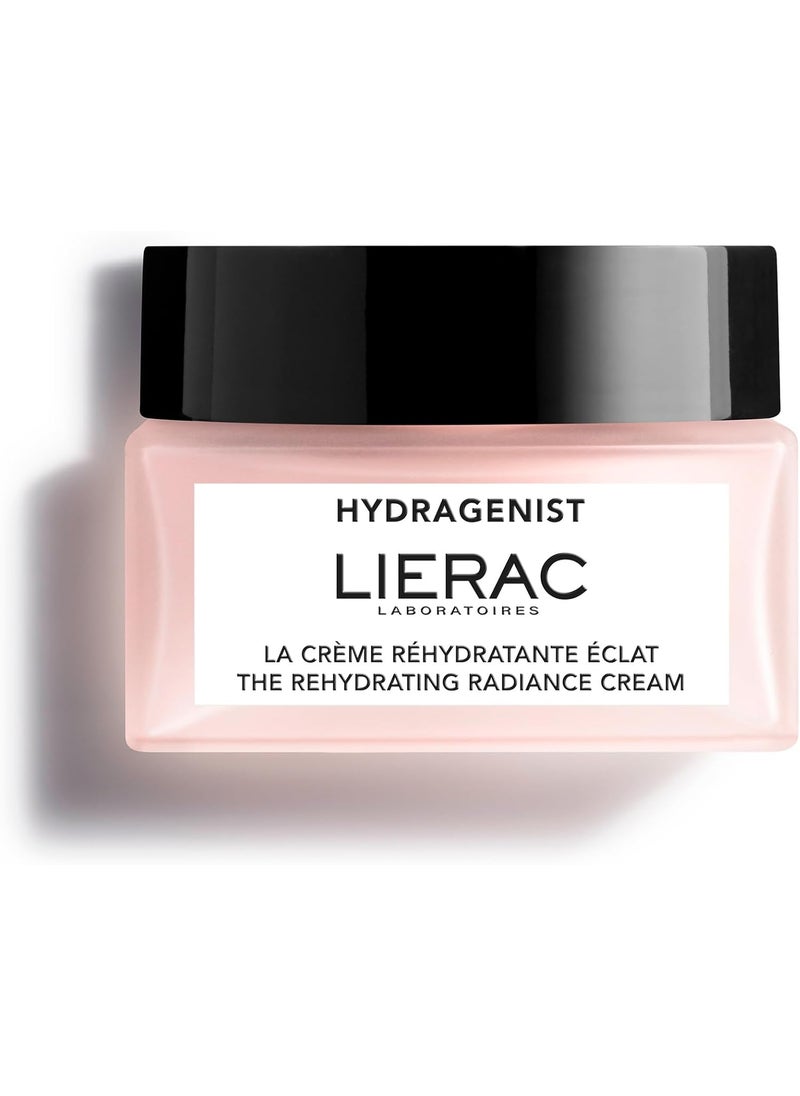 LIERAC Hydragenist  Rehydrating Radiance Cream  Natural Hydrating Face Moisturizer for Women with Hyaluronic Acid  Rehydrating Ferment Recomended for All Types of Skin 50 ml