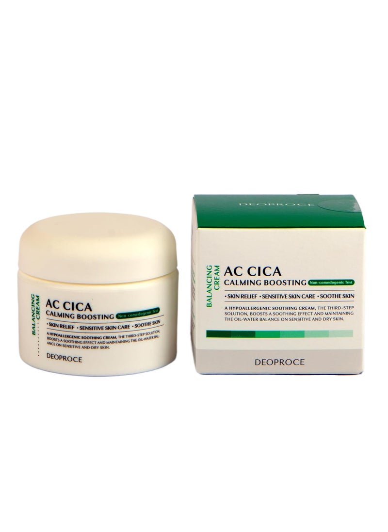 Deoproce AC Cica Calming Boosting Balancing Cream 50 g Korean Skincare Moisturizing Skin Soothing Centella Asiatica Extract Panthenol