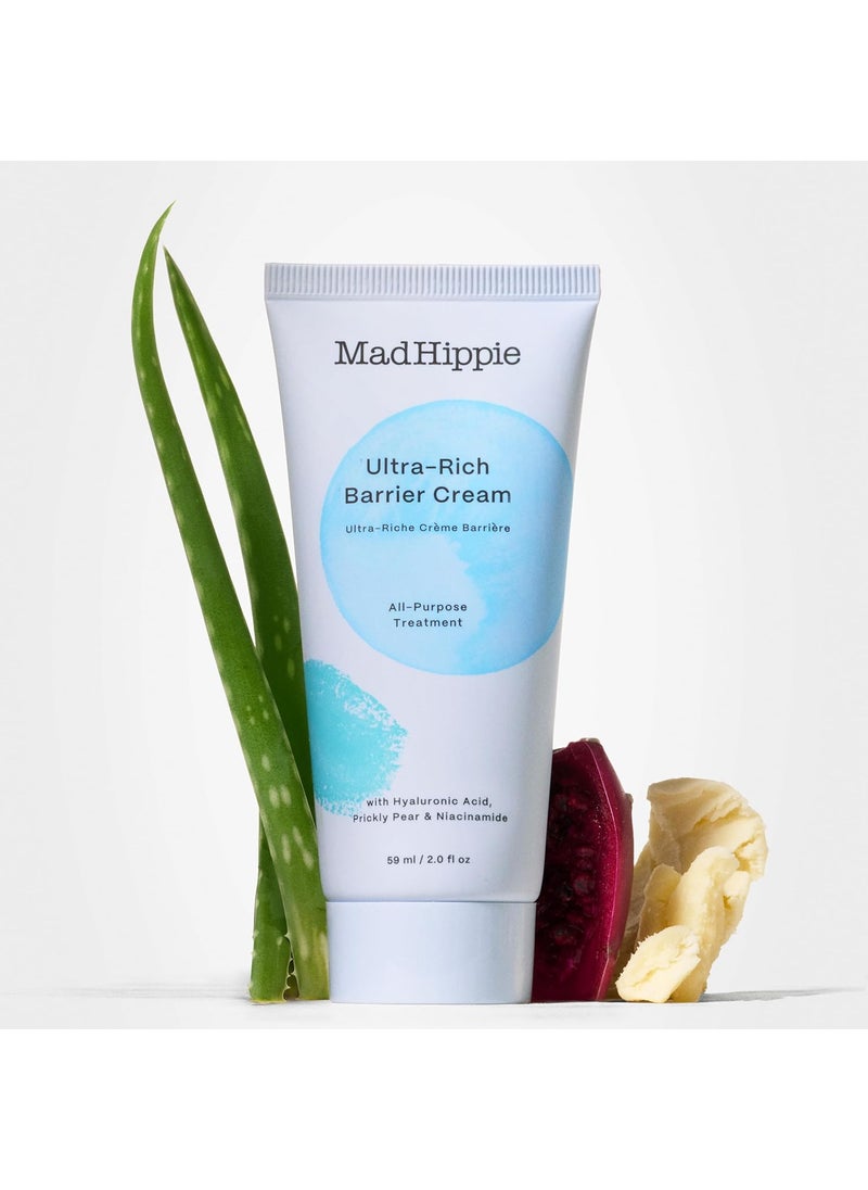 Mad Hippie UltraRich Barrier Cream TravelFriendly  MultiPurpose Moisturizer with Hyaluronic Acid Niacinamide  Vitamin C Lotion for Extremely Dry Skin Vegan  CrueltyFree 2 Oz