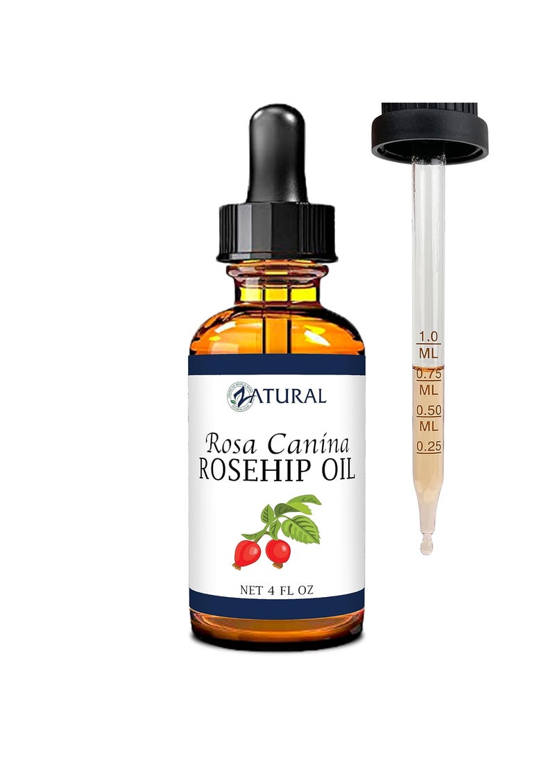 Zatural ROSA CANINA  Organic Rosehip Oil for Face Nails Hair and Skin  Cold Pressed Rose Hip Oil 4 oz