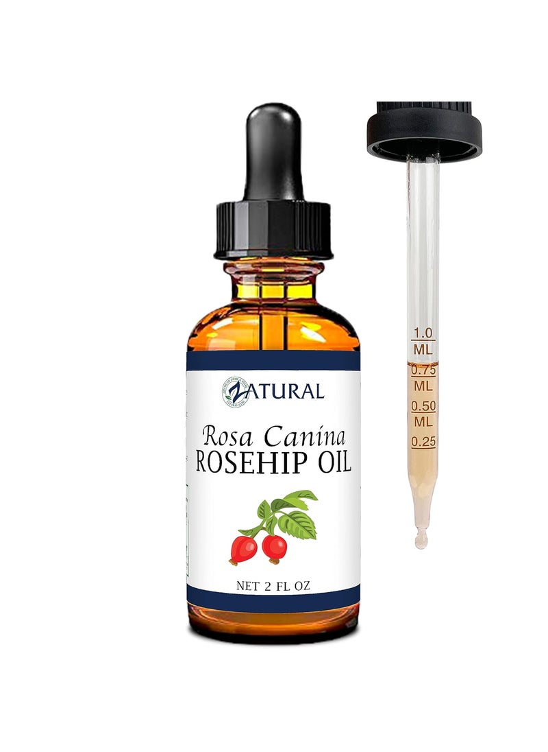 Zatural ROSA CANINA  Organic Rosehip Oil for Face Nails Hair and Skin  Cold Pressed Rose Hip Oil 2 oz
