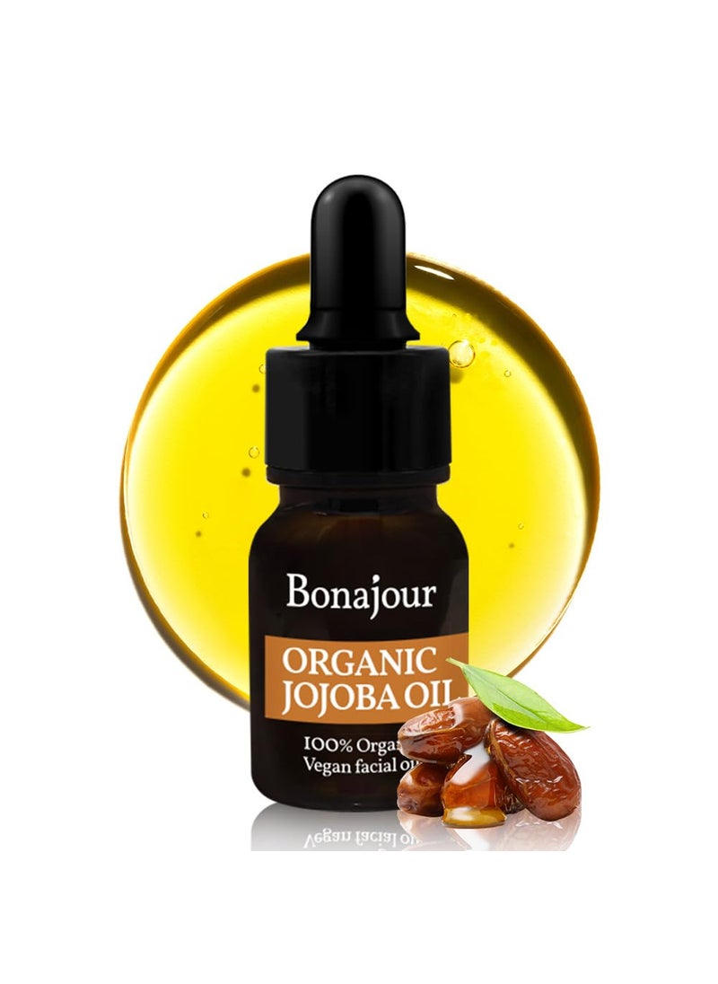 BONAJOUR vegan 100 Organic Ecocert Jojoba Facial Oil for Dry Skin  High Moisturizing Carrier Oil 04 fl oz