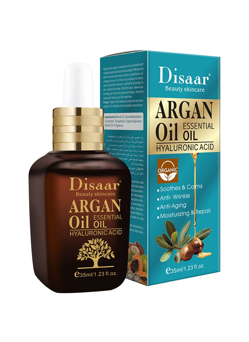 Argan Oil Essential Oil Hyaluronic Acid Soothes Calms AntiWrinkle AntiAging Moisturizing Repair Skin Care 35ml123floz