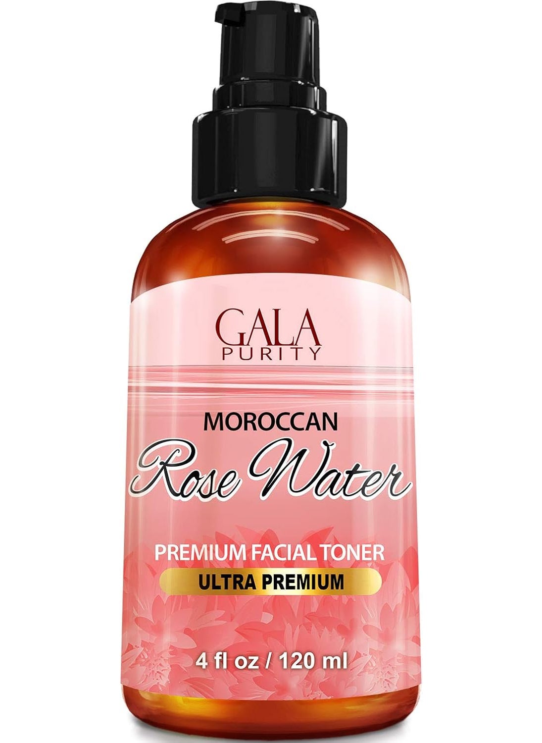 Pure Rose Water Large 4oz Moroccan Made from Petals 100 All Natural Rosewater Bottle  Best Complete Facial  Skin Toner Hair Oil Moisturizer and Cleanser  Makes a Great Rose Tub Tea