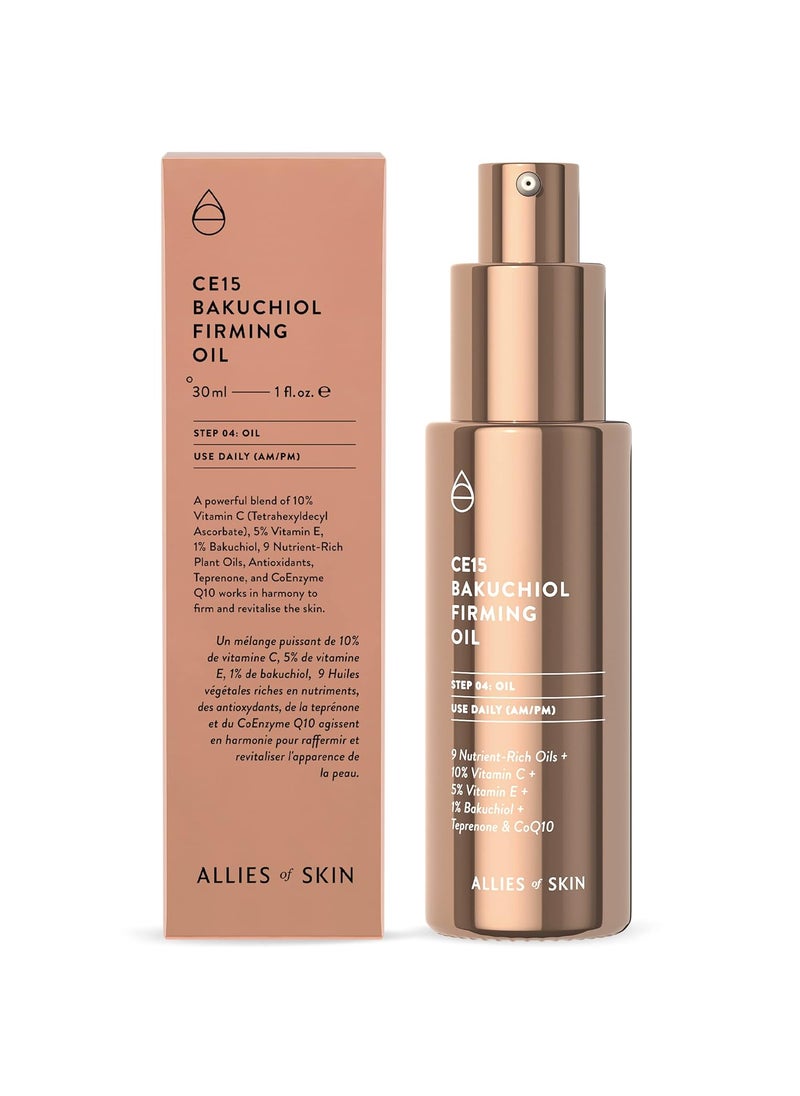 Allies of Skin CE15 Bakuchiol Firming Oil Firming Facial Oil with 10 Vitamin C 5 Vitamin E 1 Bakuchiol Retinol 3 Renovage 30 ml 1 oz