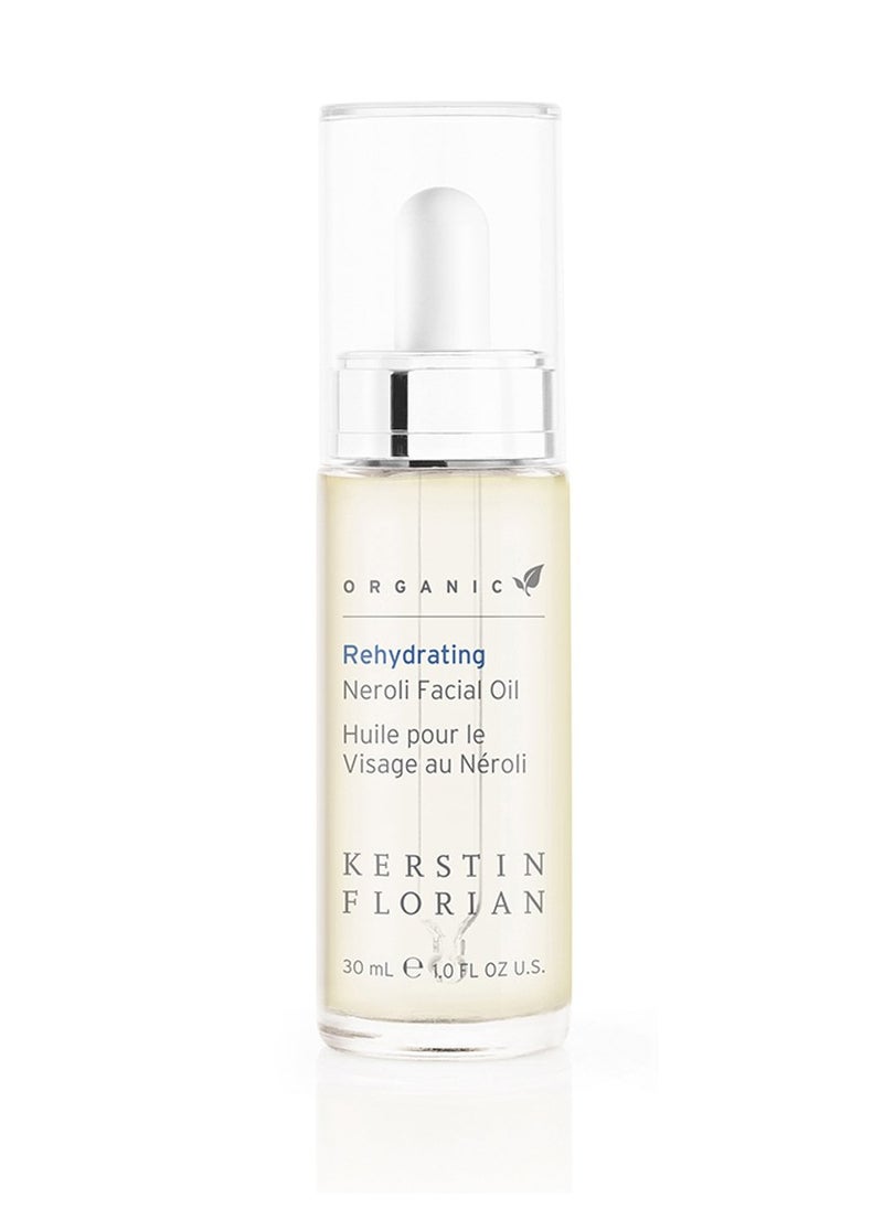 Kerstin Florian Organic Rehydrating Neroli Facial Oil  Anti Aging Moisturizer with Jojoba and Argan Oils  Facial Serum for All Skin Types 1 fl oz