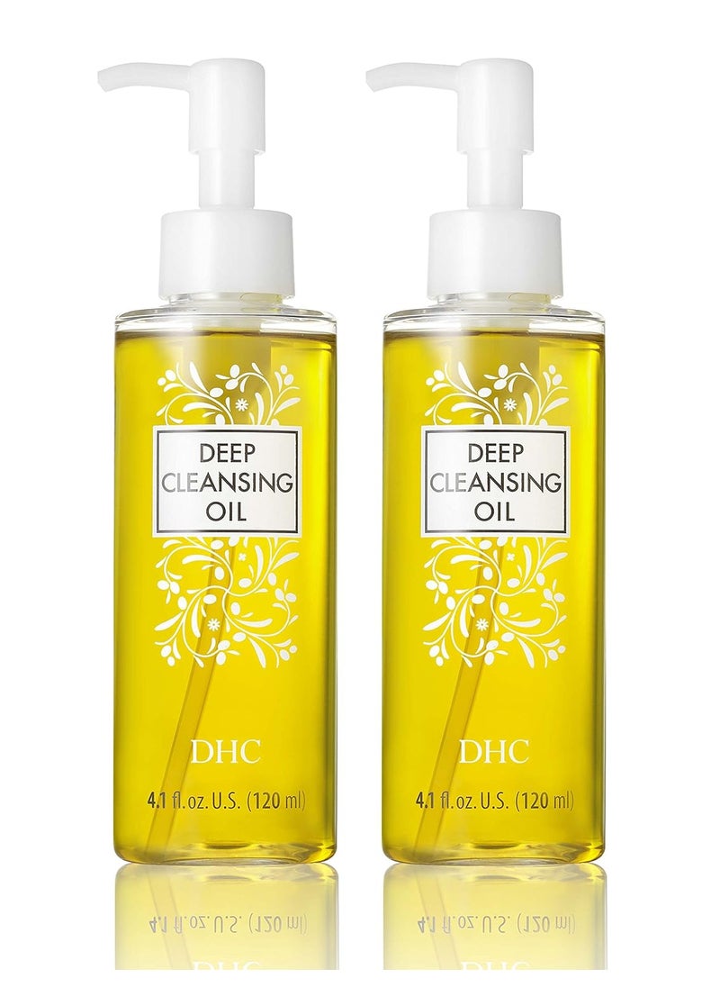 DHC Deep Cleansing Oil Medium 2 pack Facial Cleansing Oil Makeup Remover Cleanses without Clogging Pores ResidueFree Fragrance and Colorant Free All Skin Types 41 fl oz