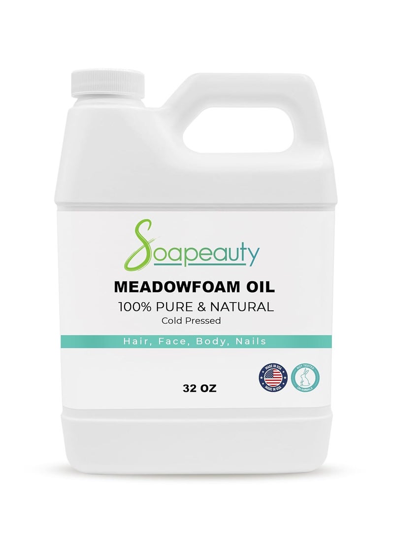 Soapeauty MEADOWFOAM SEED OIL Cold Pressed Unrefined  100 Pure Natural Meadowfoam Seed Oil for Face  Hair  Moisturizer for Skin Promotes Hair Growth Balms  32 OZ