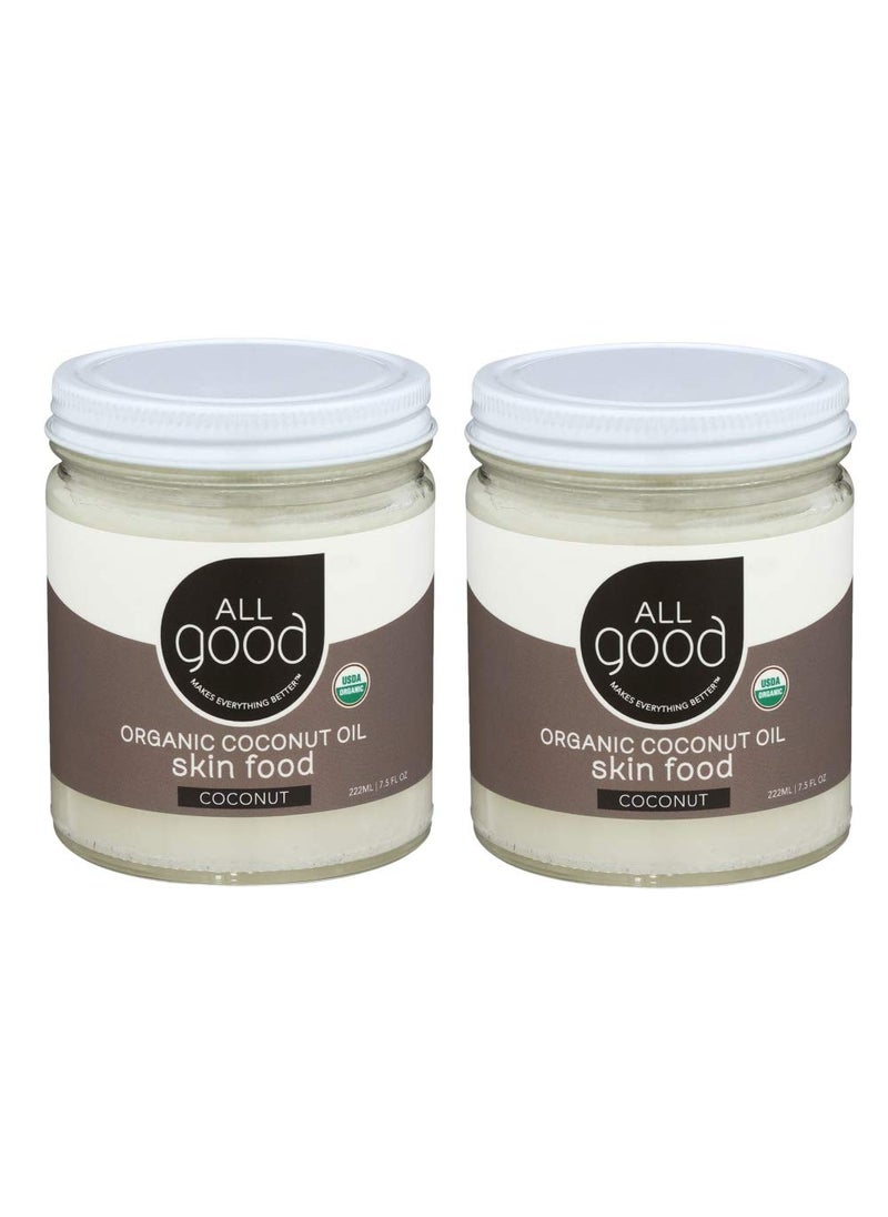 All Good Organic Coconut Oil Skin Food  Natural Moisturizing Skin Care  Non GMO  Vegan 2Pack Coconut