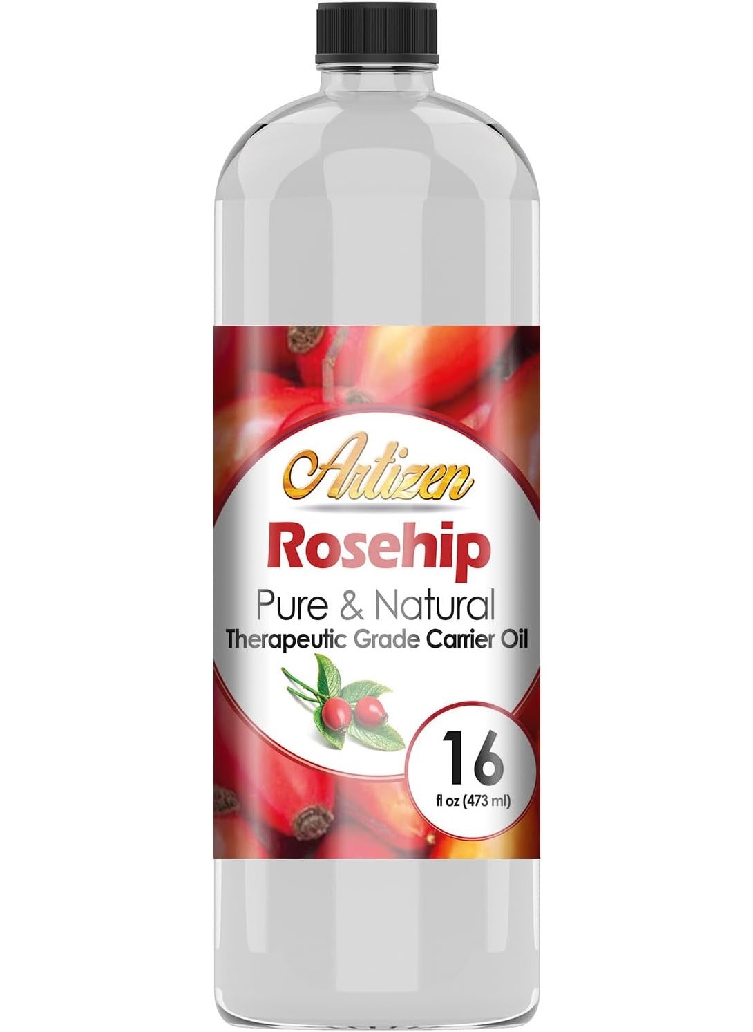 Artizen Pure  Natural 16oz Rosehip Oil for Face Skin Body Hair Nails  Aromatherapy  Cold Pressed from Fresh Roses  Rose Seeds