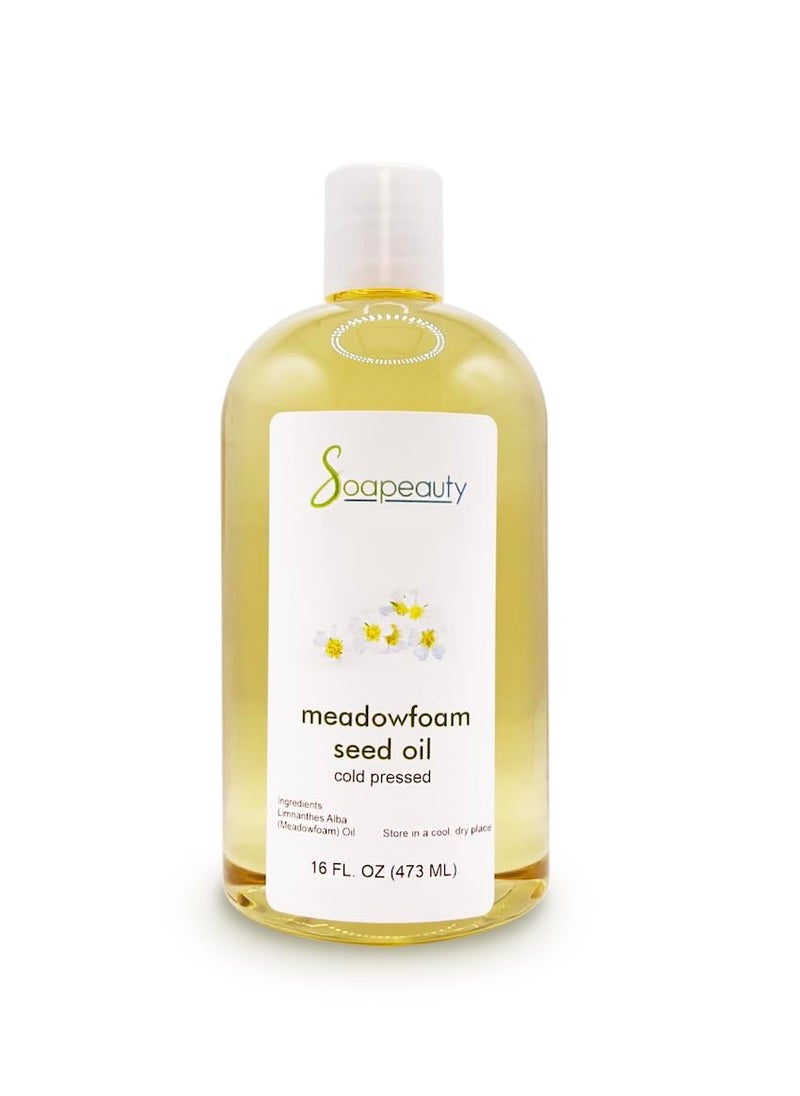 Soapeauty MEADOWFOAM SEED OIL Cold Pressed Unrefined  100 Pure Natural Meadowfoam Seed Oil for Face  Hair  Moisturizer for Skin Promotes Hair Growth Balms  16 fl oz