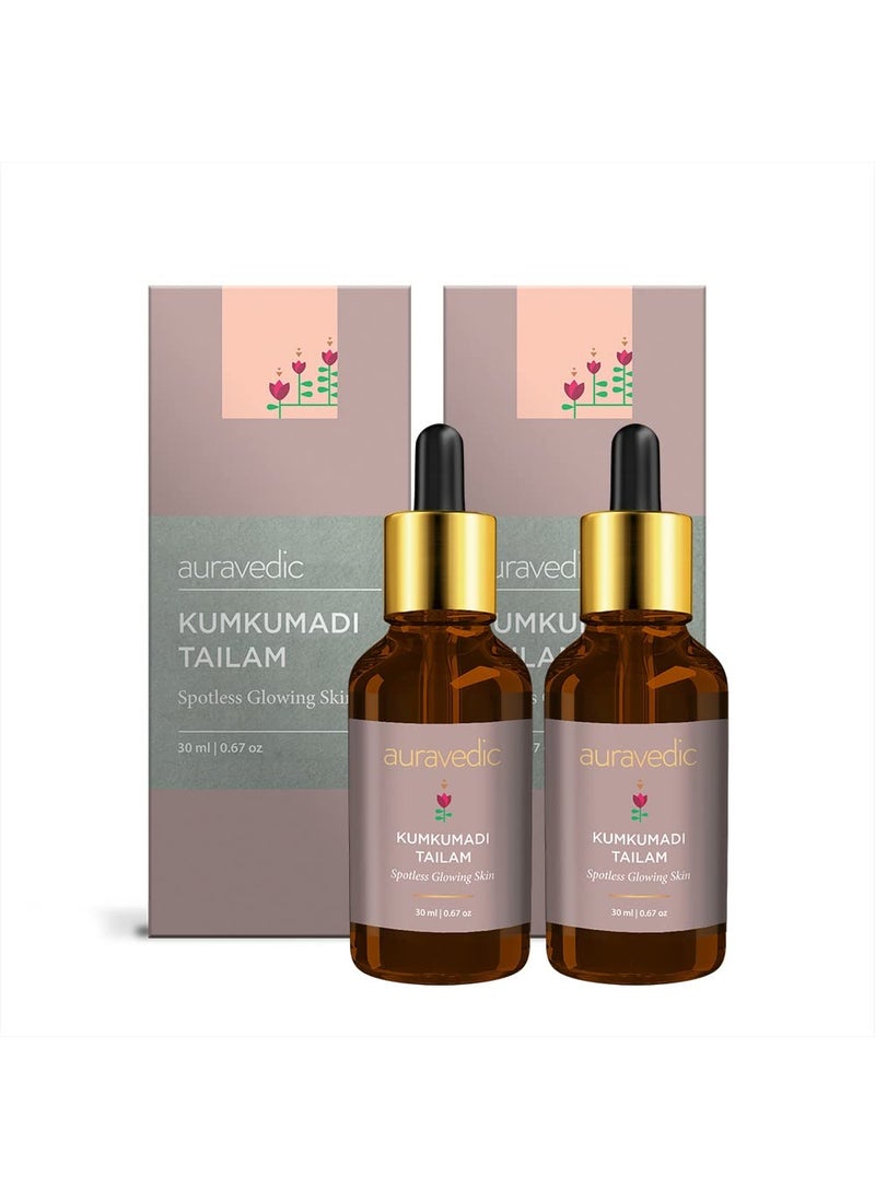 Kumkumadi Tailam Face Oil  Helps Reduce Fine Lines  Spots  Hydrates Dry  Dehydrated Skin  FastAbsorbing  Lightweight  Saffron Facial Moisturizer  101 Fl Oz30ml Pack of 2