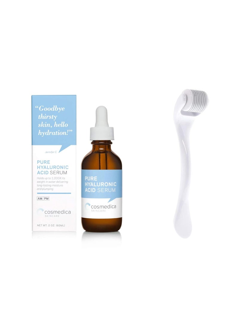 Hyaluronic Acid Serum 2oz  Microneedling Roller
