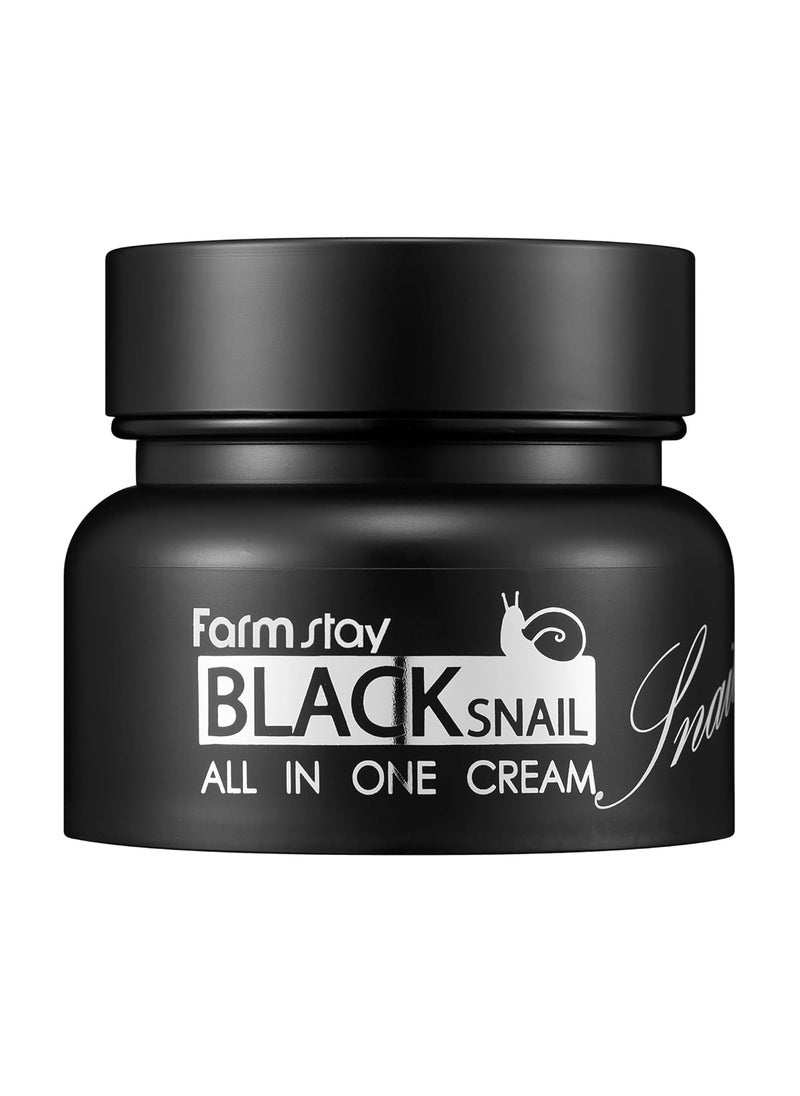 FARMSTAY Black Snail All In One Cream  Snail Mucin Cream for Firm Hydrated Skin  Tones Skin and Targets Wrinkles  Improves Elasticity  25 oz