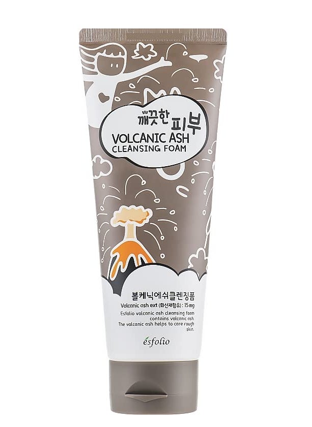 esfolio Volcanic Ash Cleansing Foam  Deep Pore Cleanser for Oily  AcneProne Skin  Hydrating Facial Wash with  Natural Ingredients  Gentle Foaming Cleanser for Sensitive Skin 529oz  150g