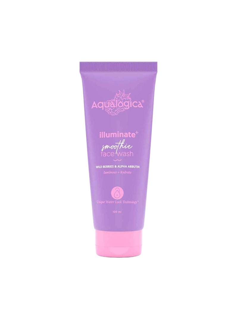 illuminate Smoothie Face Wash with Wild Berries  Alpha Arbutin for Gently Exfoliates  Hydrates Skin  For Combination  Dry Skin 100ml