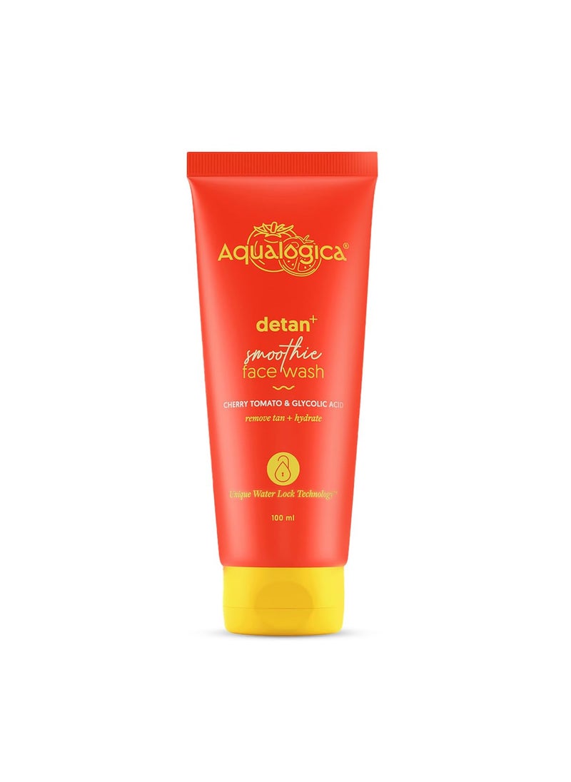 Detan Smoothie Face Wash  with Cherry Tomato  Helps Reduce Tanning  Hydrates Skin  Gently Cleanses Dirt  Oil without Dryness  338 Fl Oz100ml