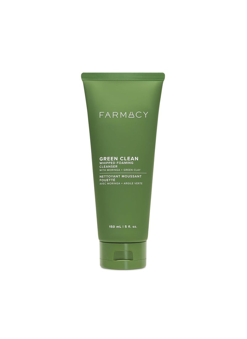 Farmacy Foaming Face Wash for Oily Skin  Whipped Greens OilFree Gentle Facial Cleanser  Exfoliator  Infused with Green Clay to Remove Impurities Control Oil  Maintain Skin Hydration 5 fl oz