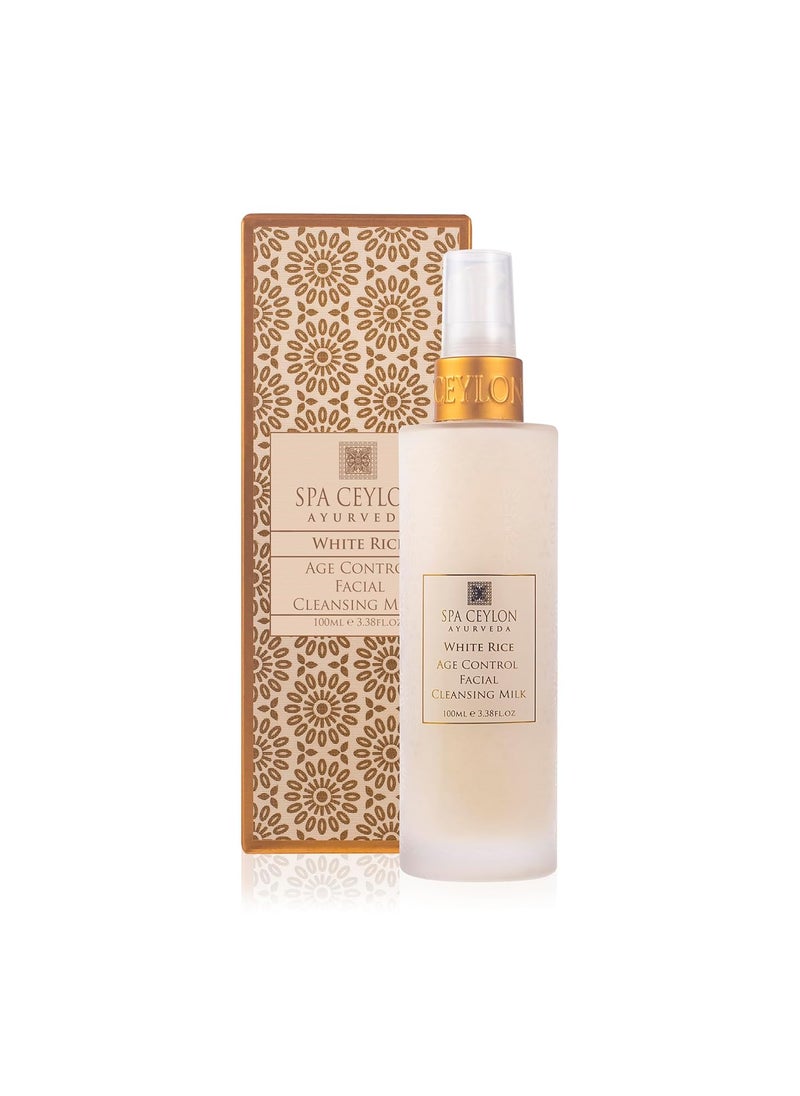 SPA CEYLON White Rice Age Control Facial Cleansing Milk  Natural Hydrating Face Cleanser with Rice Bran Oil for Deep Cleansing  Suitable for All Skin Types