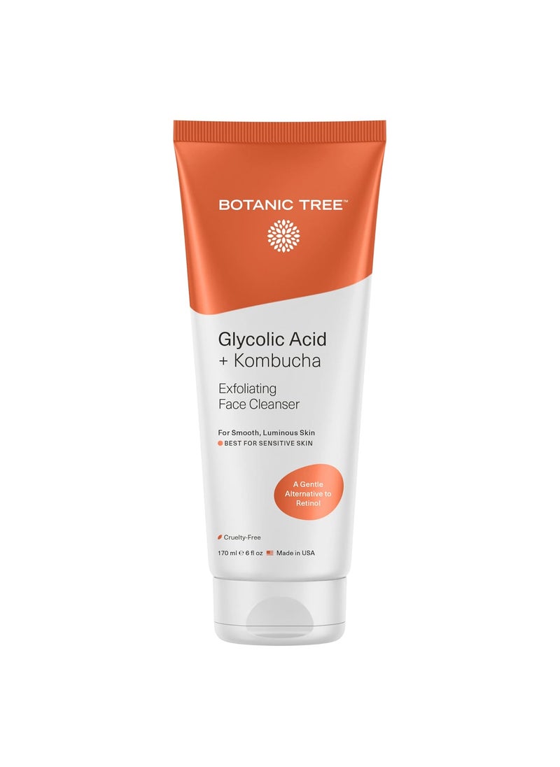 Botanic Tree Kombucha  Glycolic Acid exfoliating face wash for Aging skin  Kombucha Lipofilling effects and skin healthy probiotics and antioxidants