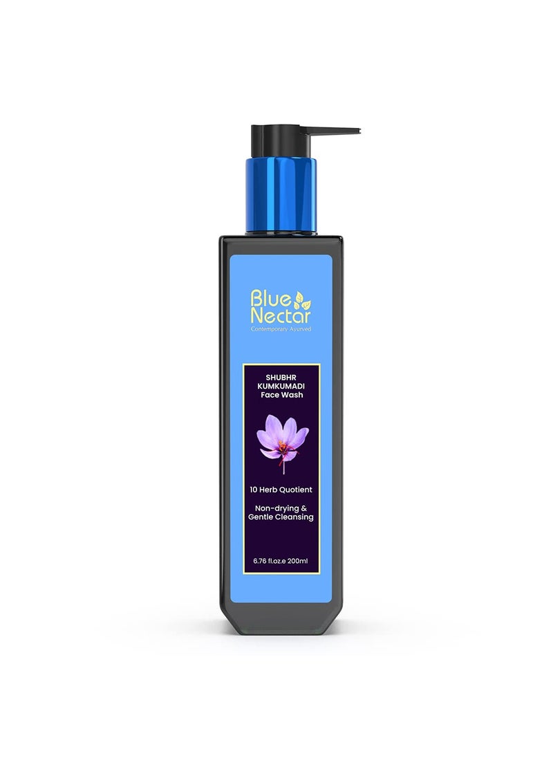 Blue Nectar Kumkumadi Brightening Face Wash with Saffron for Women  Men  Sulphate free Anti Pimple Face Cleanser 10 Herbs 676 Fl Oz