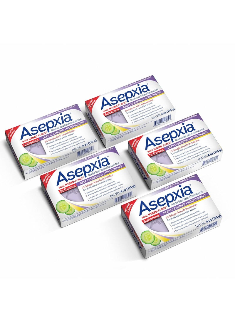 Asepxia Cleansing Bar Softening 4 Ounce Multipack Pack of 5