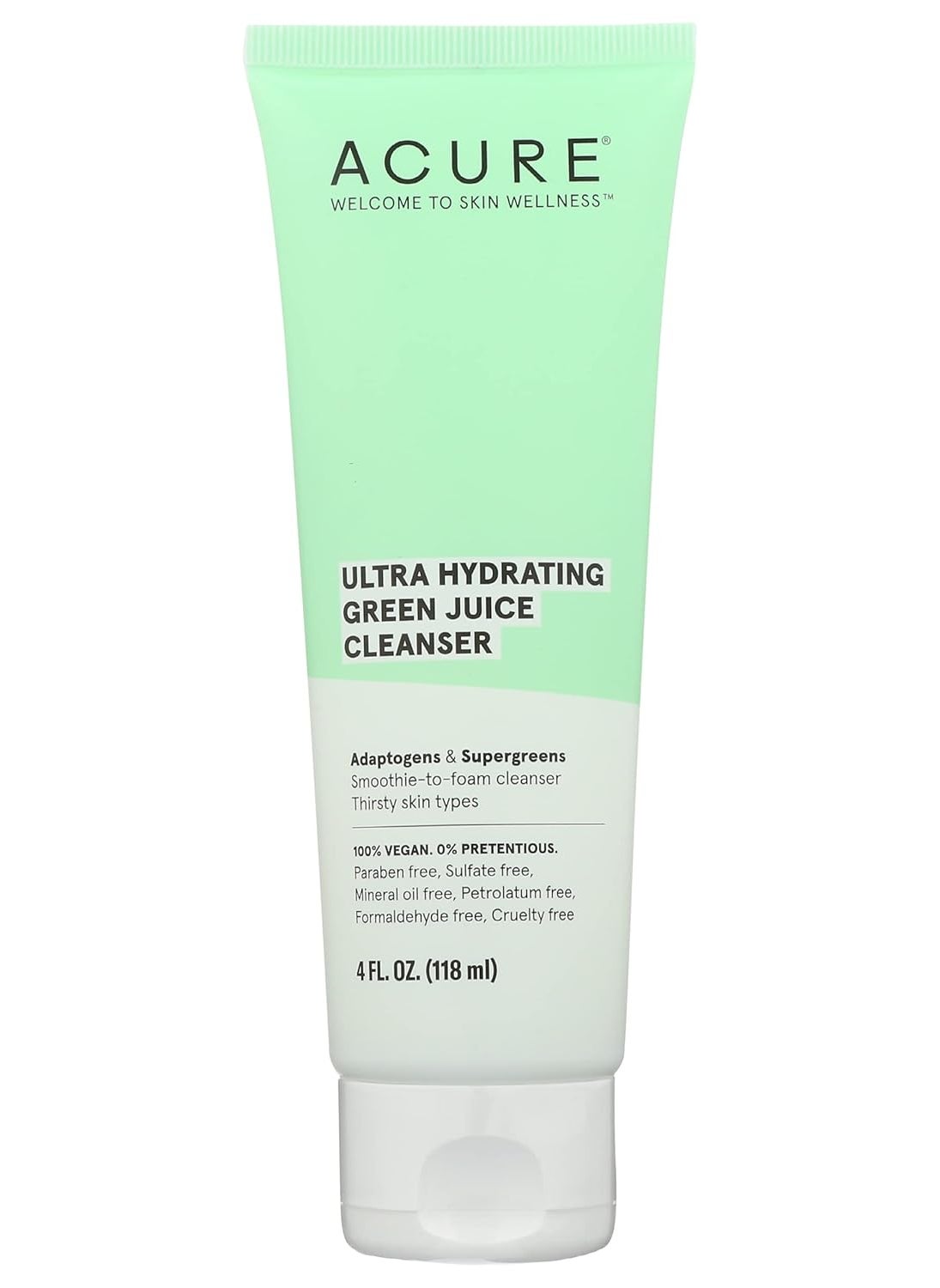 Acure Ultra Hydrating Green Juice Cleanser Paraben Free Vegan 4 Fluid Ounce Pack of 1