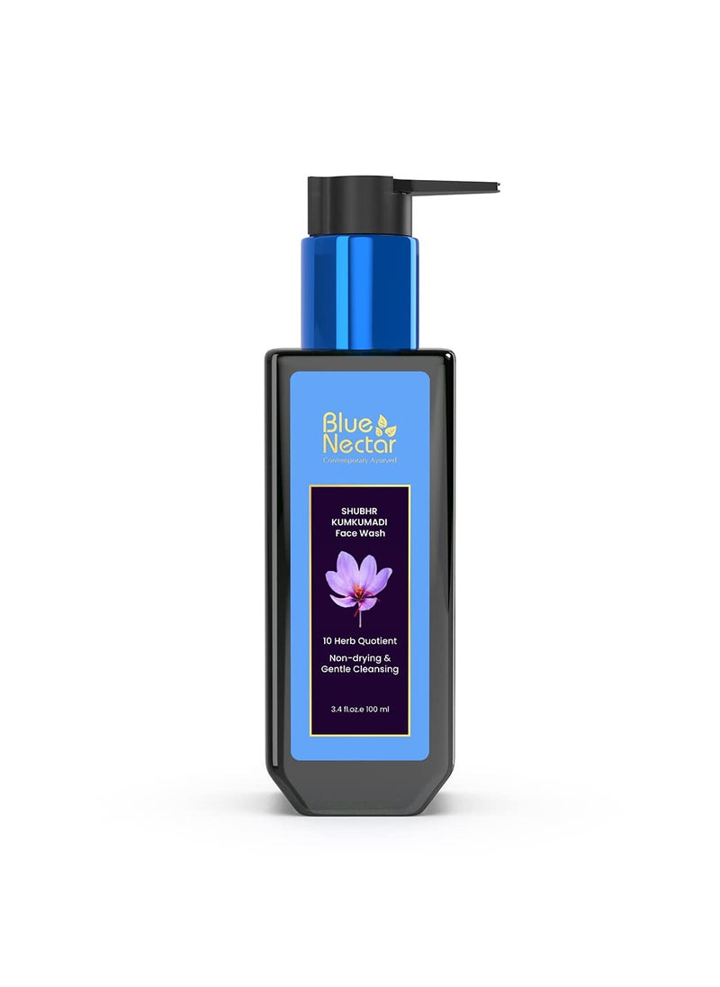 Blue Nectar Kumkumadi Brightening Face Wash with Saffron for Women  Men  Sulphate free Anti Pimple Face Cleanser 10 Herbs 338 Fl Oz