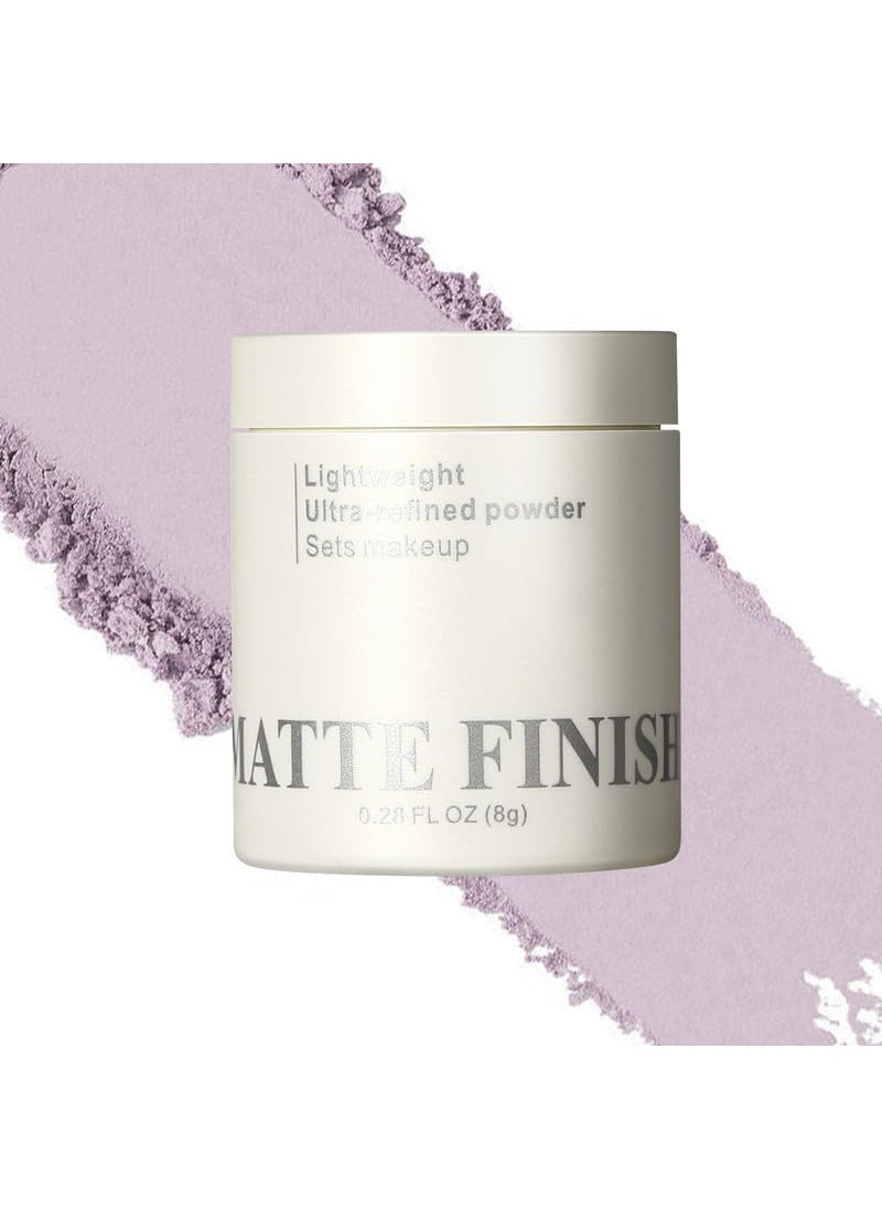 Purple Translucent Setting Powder Matte Finishing Powder Oil Control for Long Lasting Makeup Lightweight Loose Powder Waterproof Makes Skin Downy Blurring Powder for All Skin Tones 01