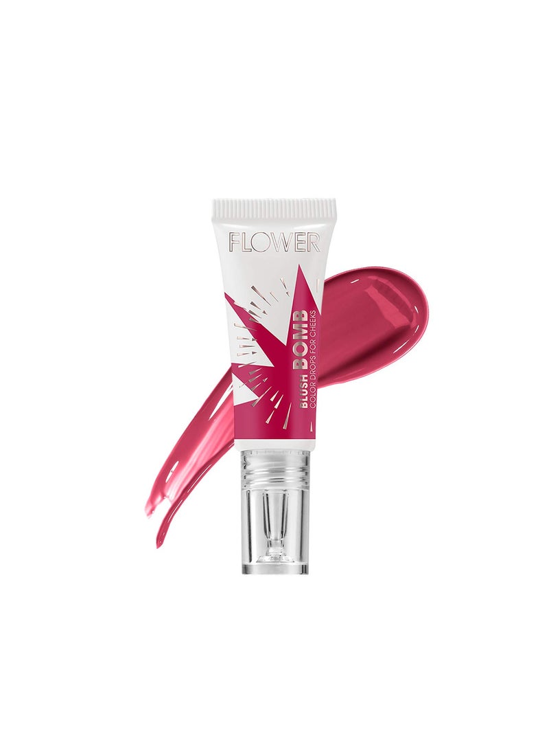 FLOWER Beauty By Drew Barrymore Liquid Blush Makeup Bomb Color Drops Silky Lightweight Formula  Gel Cream Blush for Cheeks  Radiant  Glossy Finish  Buildable  Lightweight Formula  CrueltyFree  Vegan Bitten
