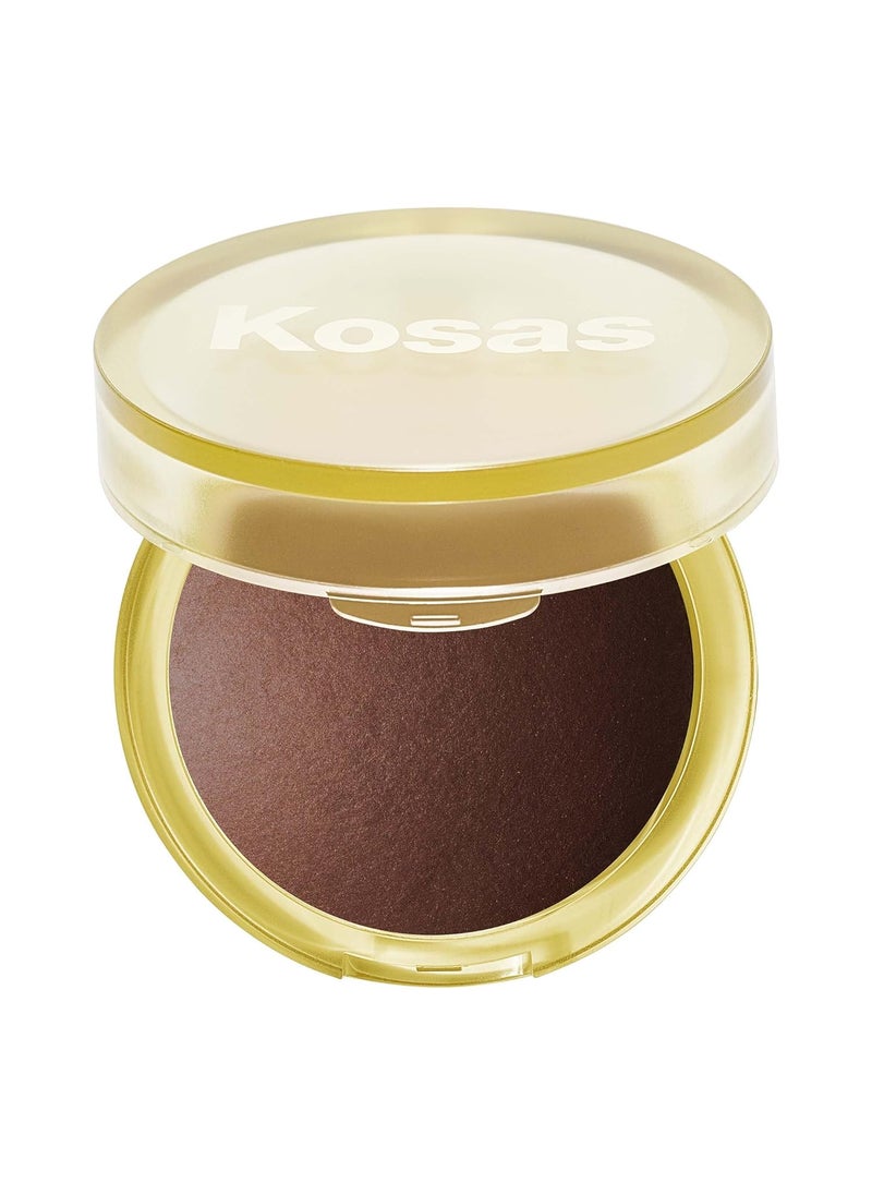 Kosas Sun Show Glowy Warmth Baked Bronzer  Contouring Powder for Cheekbones Nose  Jawline  Enriched with Concentrated Fatty Acids  TalcFree Vegan  Hypoallergenic  Tropic