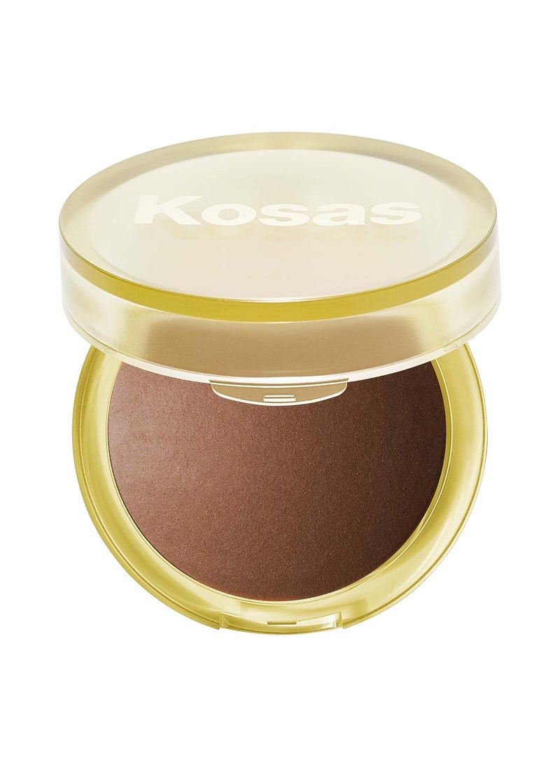 Kosas Sun Show Glowy Warmth Baked Bronzer  Contouring Powder for Cheekbones Nose  Jawline  Enriched with Concentrated Fatty Acids  TalcFree Vegan  Hypoallergenic  Paradise