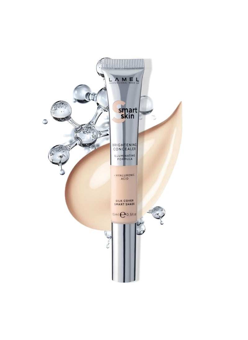 LAMEL Smartskin Brightening Concealer  Infused with Hyaluronic Acid  Age Rewind Moisturizing Vegan Formula  Brightening  Protection 40105 floz