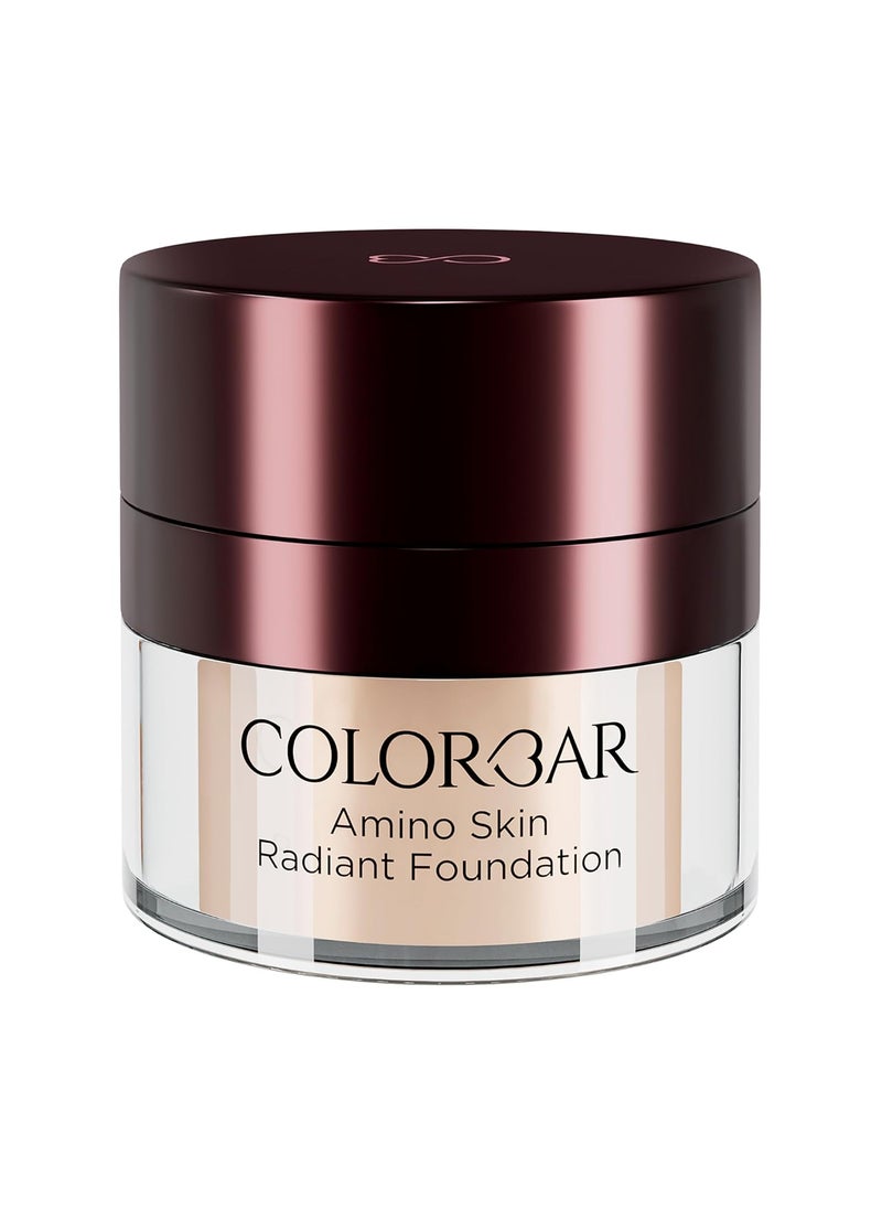 Amino Skin Radiant Foundation  Liquid Foundation Makeup  Medium to Full Buildable Coverage Hydrating Foundation  002 Petal Fair  05 oz